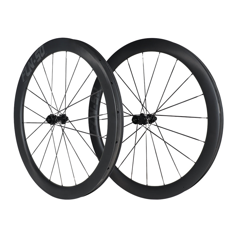 Carbon gravel wielset FLN-50 met carbon spaken en ratchet naven