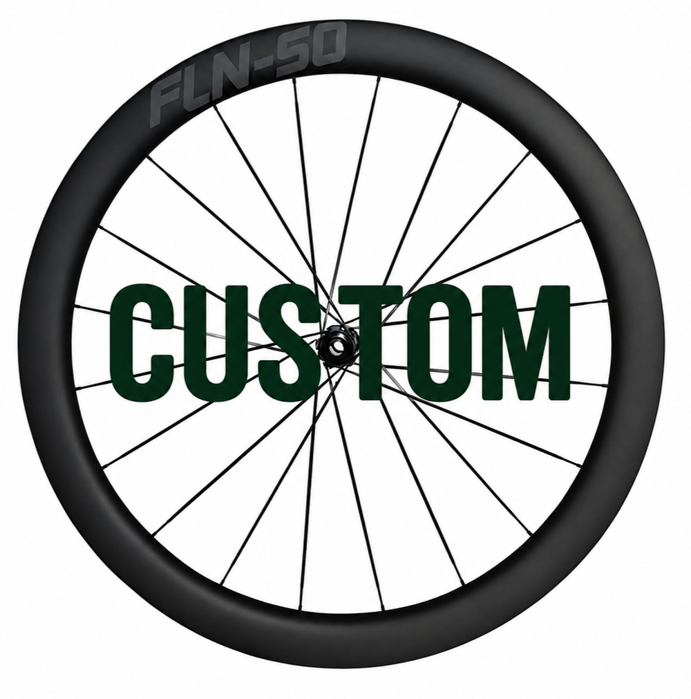 GreenGrav custom FLN handgespaakte carbon wielset van 1195 gram met carbon spaken